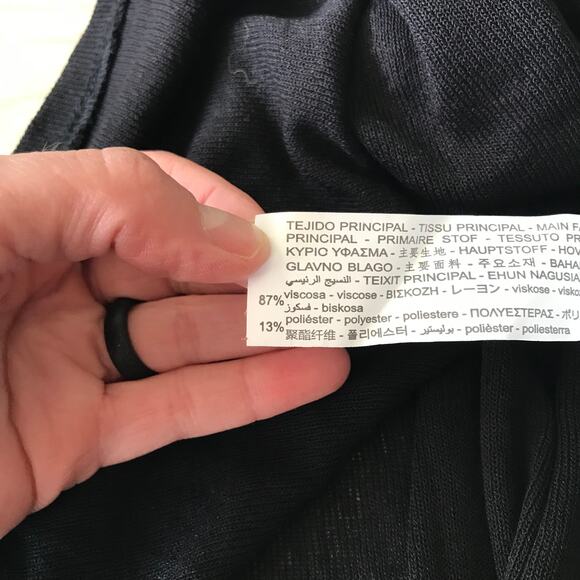 Zara Dress Womens Small Black Knit Loose Flowy Goth Tank Coastal Cover Up Preppy - Picture 11 of 12